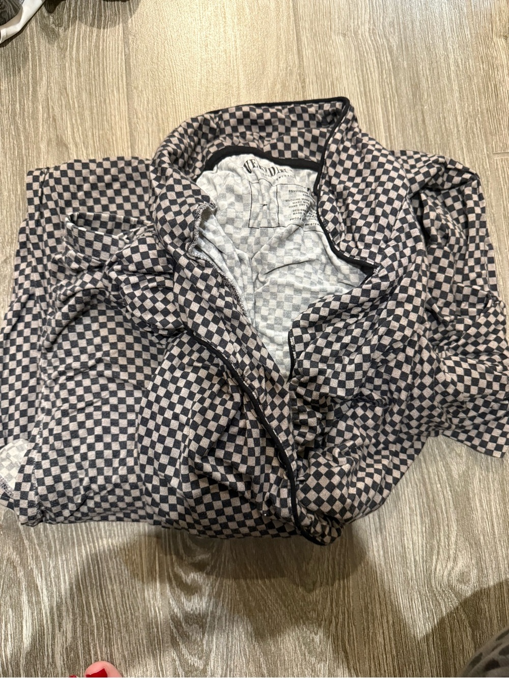 Women’s Checked Pajama Top - Black & Grey